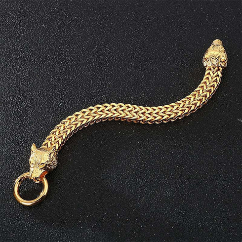 Bracelet Loup Tressé (Acier)
